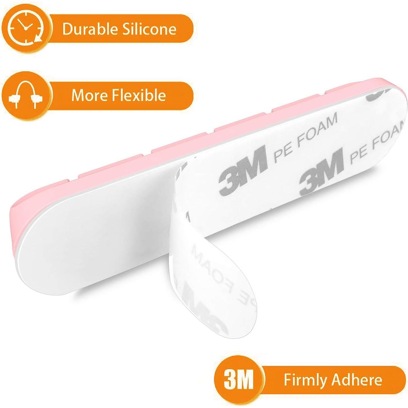 Organizador de Cables Rosa TviewSmart 5 Ranuras Autoadhesivo