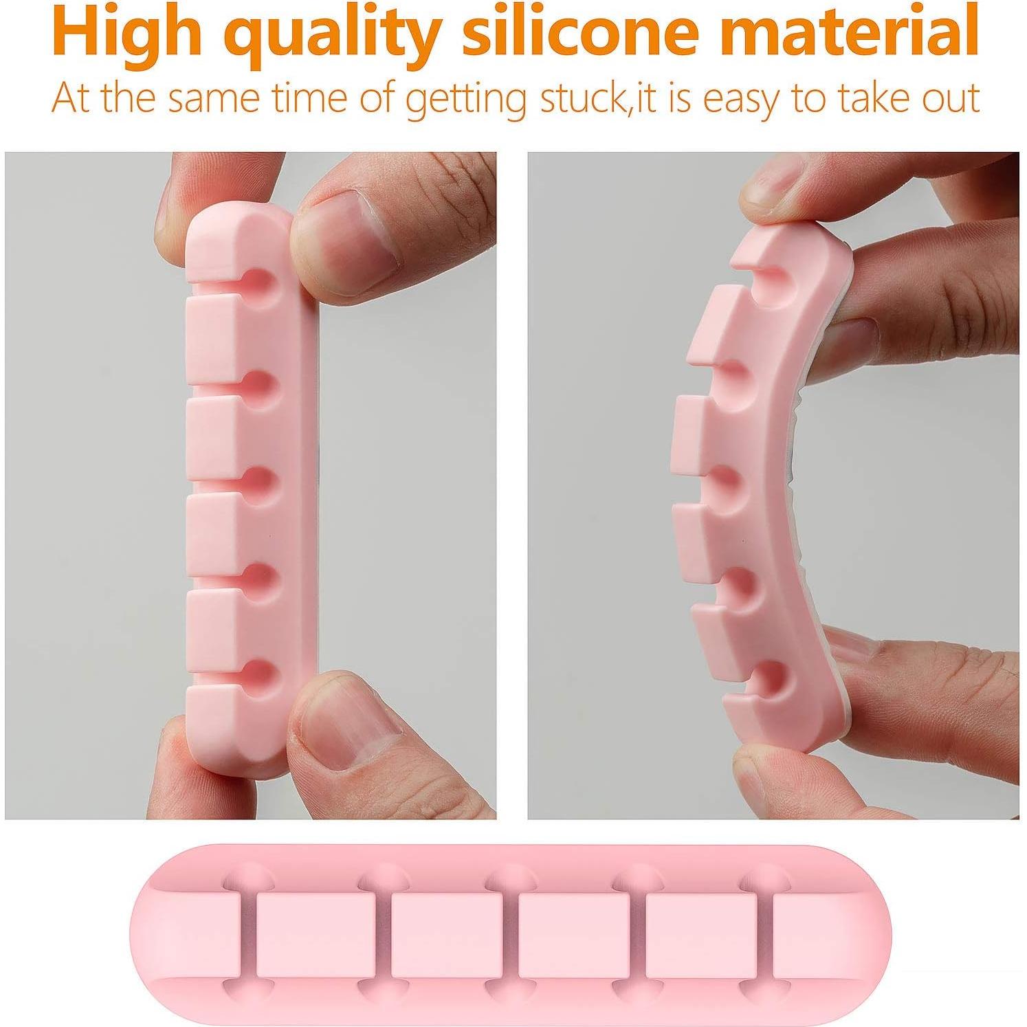 Organizador de Cables Rosa TviewSmart 5 Ranuras Autoadhesivo