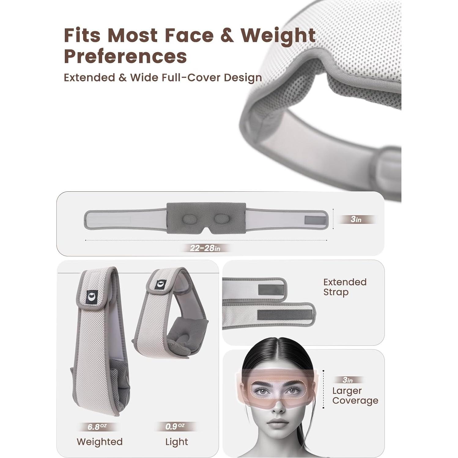 Máscara de Sueño Deying con Peso 100% Opaca Ajustable