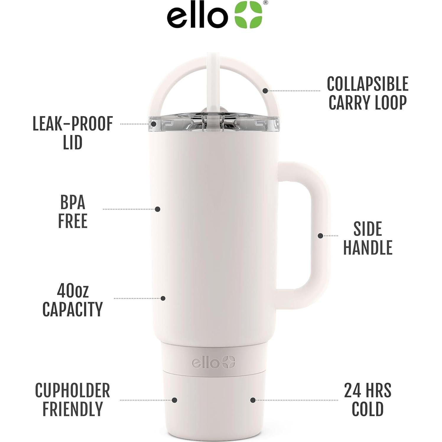 Taza Ello Port 1.18L Acero Inoxidable Aislada Crema