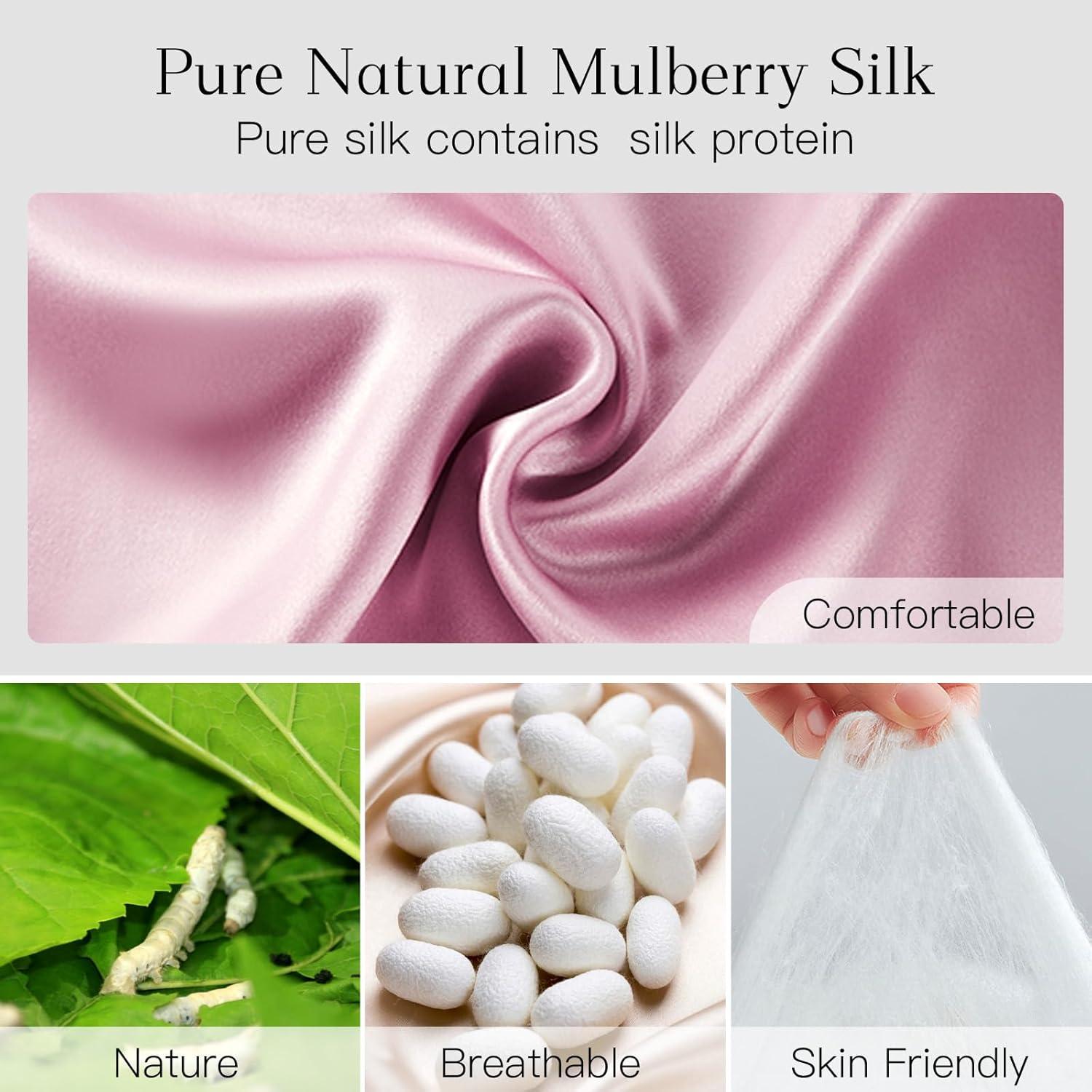 Máscara de Ojos de Seda iCooBreeze Ajustable Rosa Loto