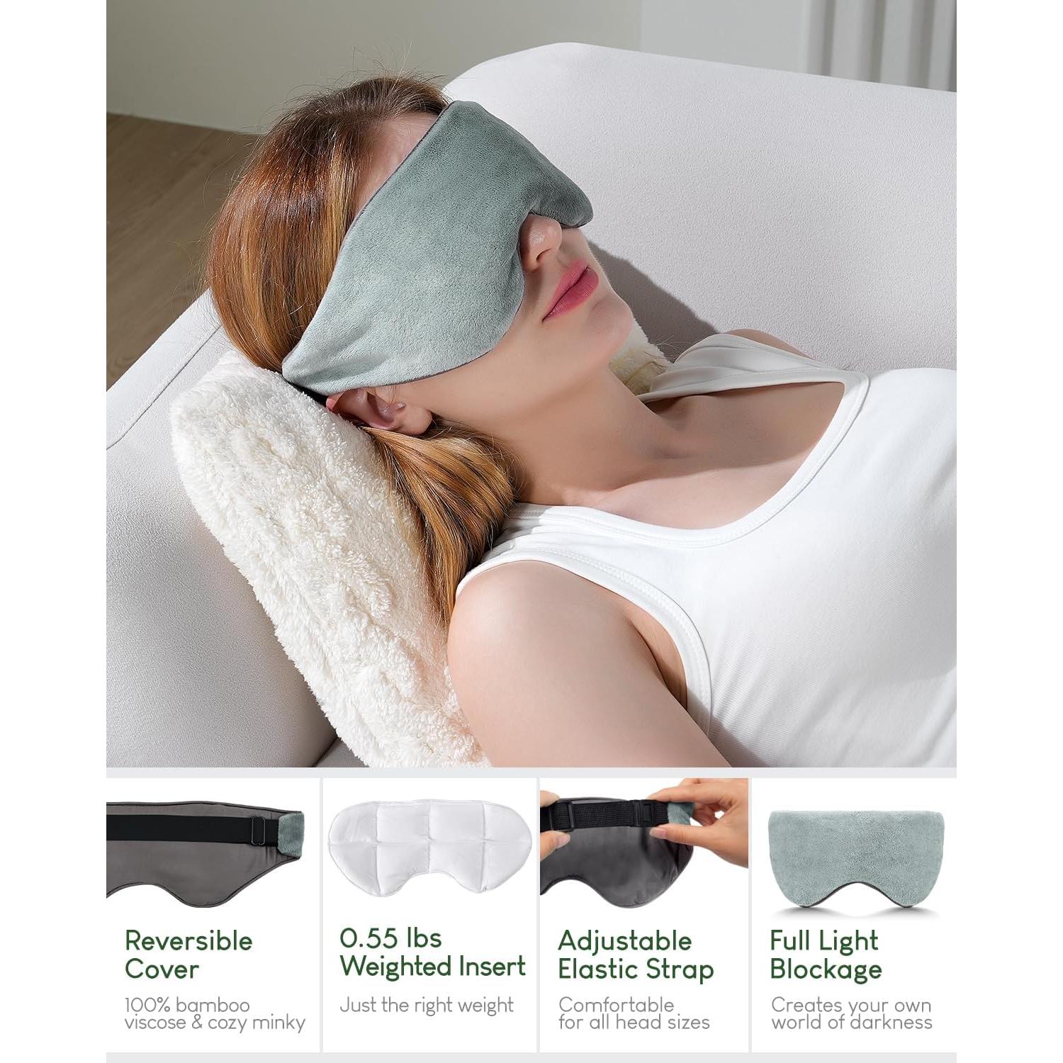 Máscara de Ojos con Peso Sivio Gris Reversible para Dormir