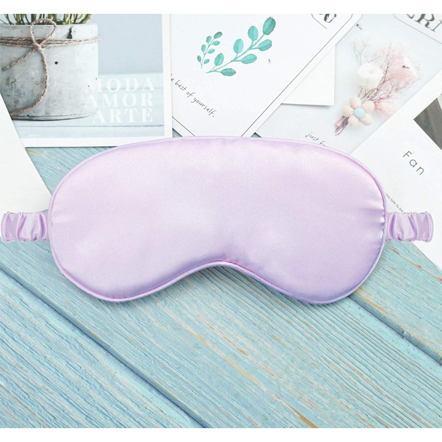 Máscara de Ojos de Seda con Lavanda Actualizado26 - Suave y Bloqueo de Luz