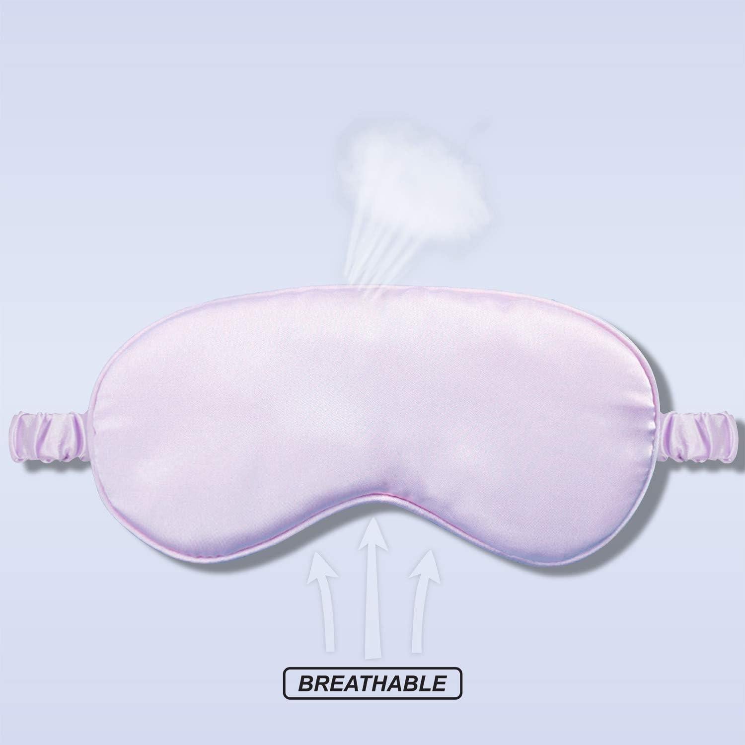 Máscara de Ojos de Seda con Lavanda Actualizado26 - Suave y Bloqueo de Luz