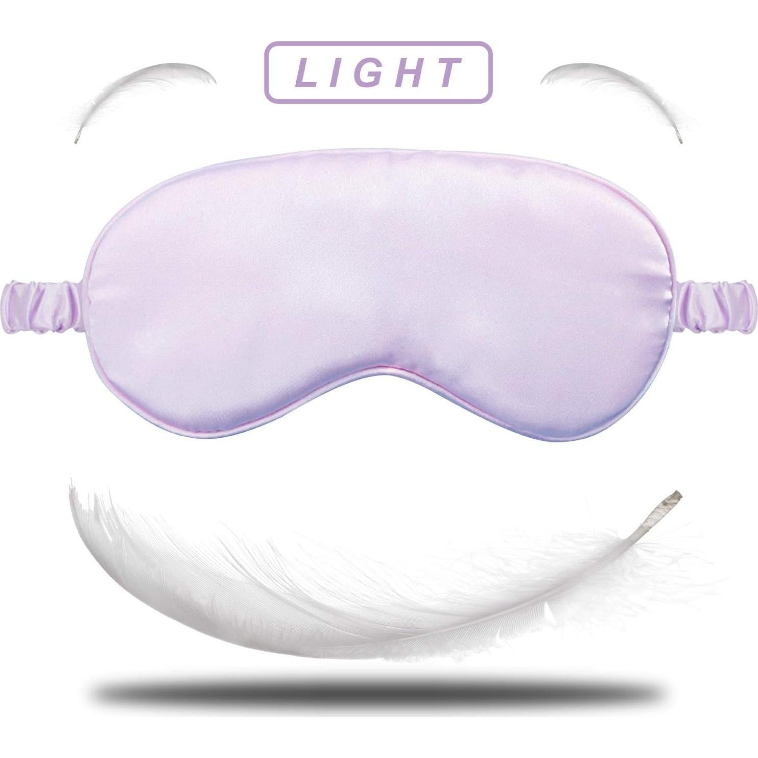 Máscara de Ojos de Seda con Lavanda Actualizado26 - Suave y Bloqueo de Luz