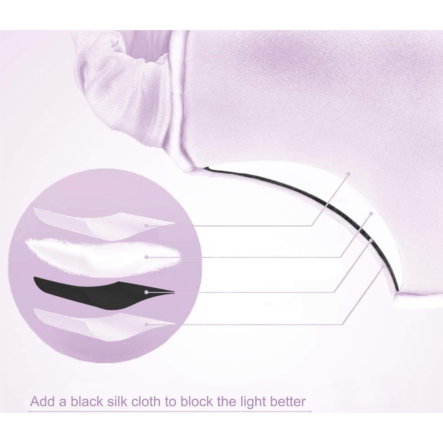 Máscara de Ojos de Seda con Lavanda Actualizado26 - Suave y Bloqueo de Luz
