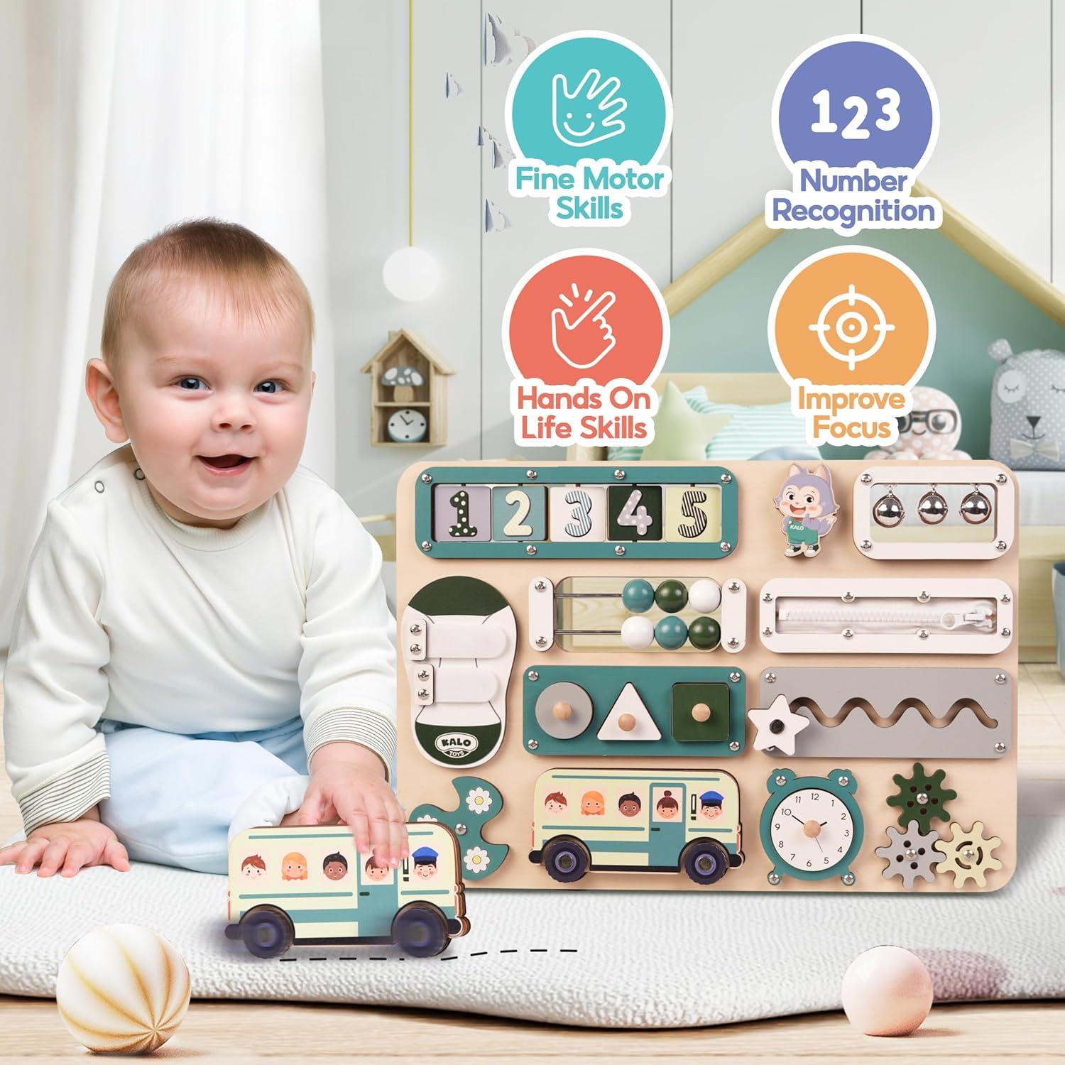 Tablero Ocupado Montessori KALOTOYS Verde - Juguete Educativo 0-3 Años