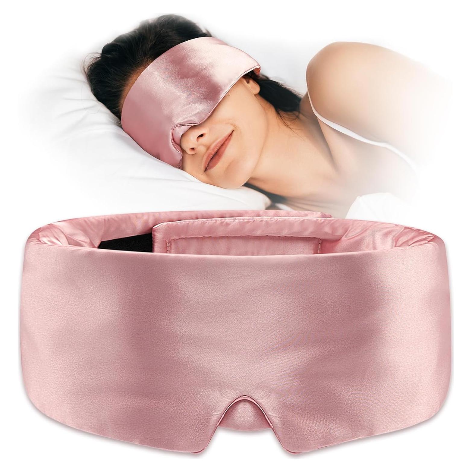 Máscara de Sueño Umisleep Rosa de Satén Suave y Ajustable