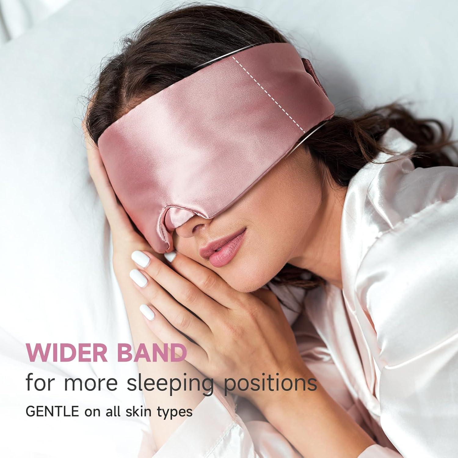 Máscara de Sueño Umisleep Rosa de Satén Suave y Ajustable