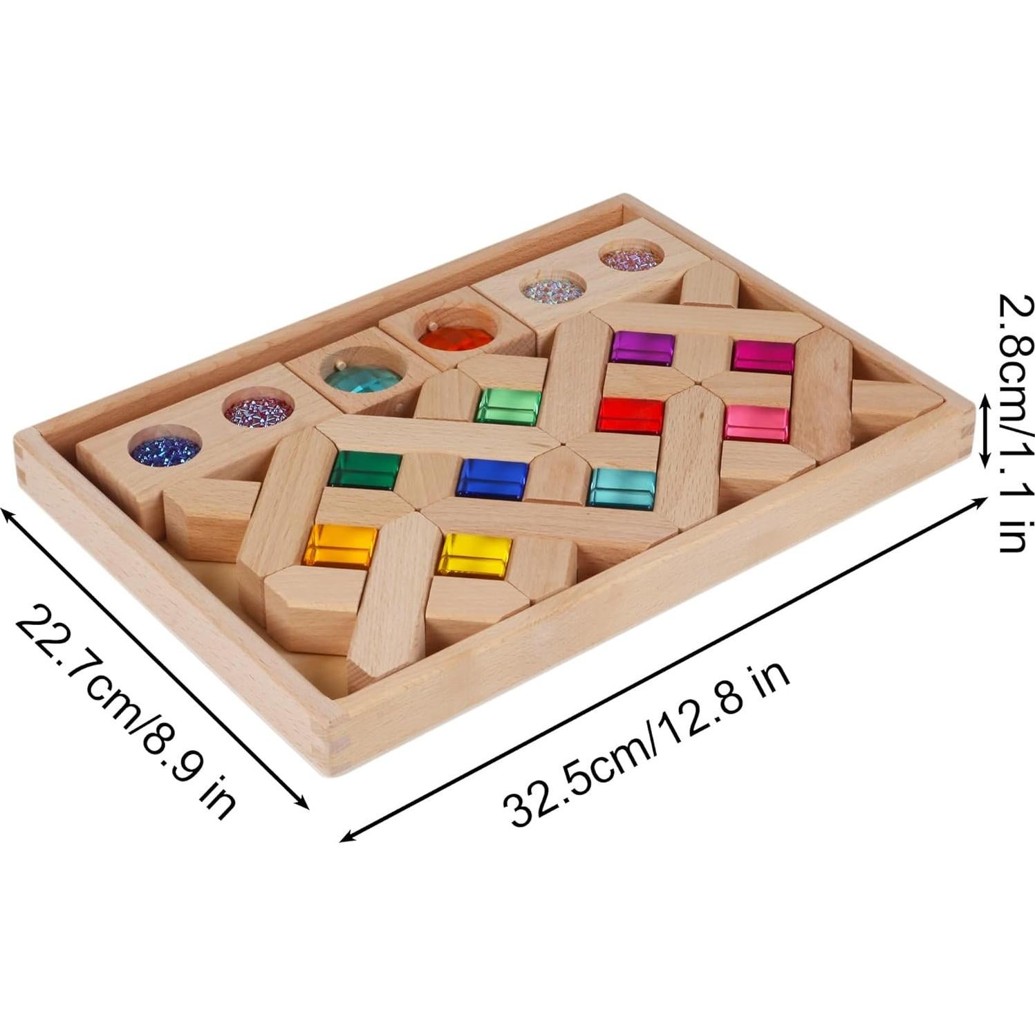 Juego de Bloques de Construcción de Acrílico y Madera KOAICS 22PCS