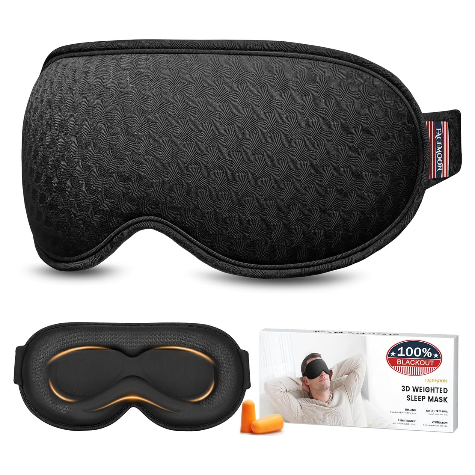 Máscara de Sueño 3D FACEMOON con Peso y Bloqueo de Luz