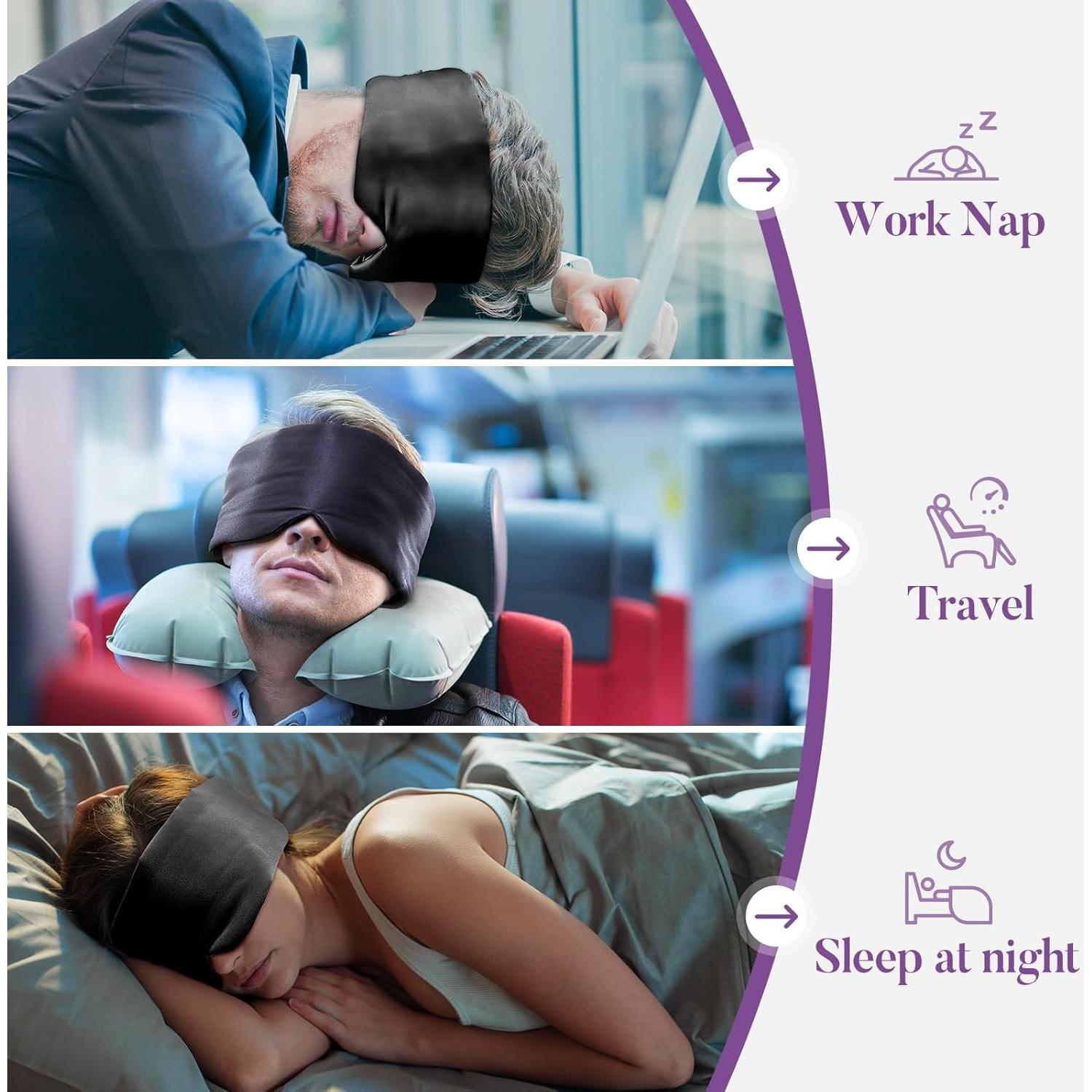 Máscara de Sueño de Seda Satinada Okaydot - Ajustable y Oscura