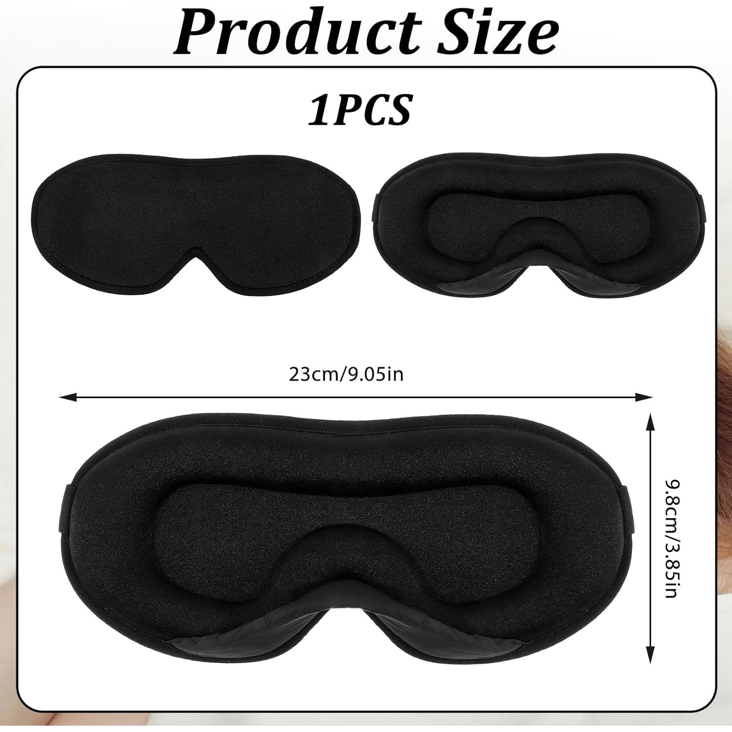 Sleep Eye Mask, Blackout Light Sleeping Mask for Women Men Zero Eye Pressure Sleeping Mask 3D Contoured Cup Travel Eye Mask Eye Cover with Adjustable Strap, Breathable & Soft