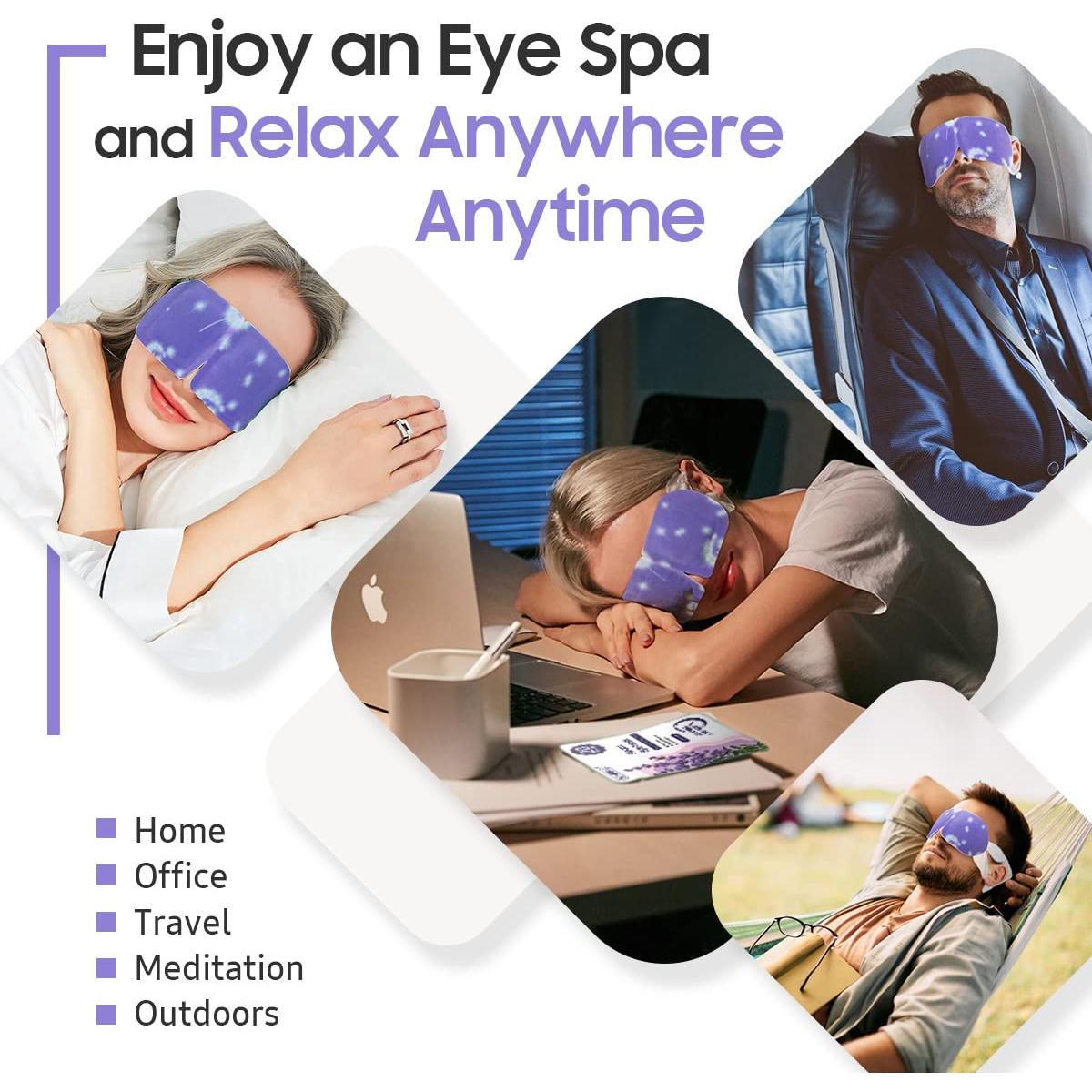 Máscara de Ojos Calentada BeHoomi 10 Paquetes Lavanda