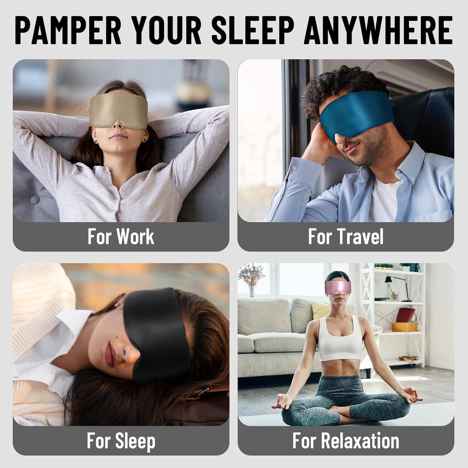 Máscara de Sueño de Seda 100% Morera ATreebay Taupe