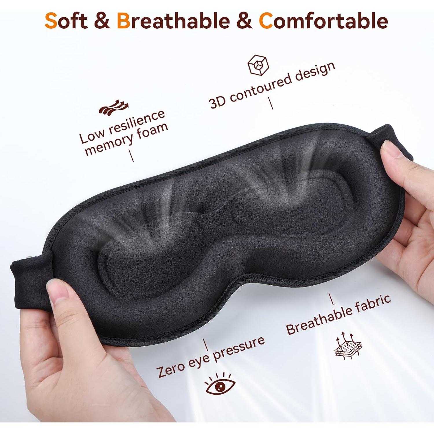 Máscara para dormir EVA BELLE 3D ajustable negra