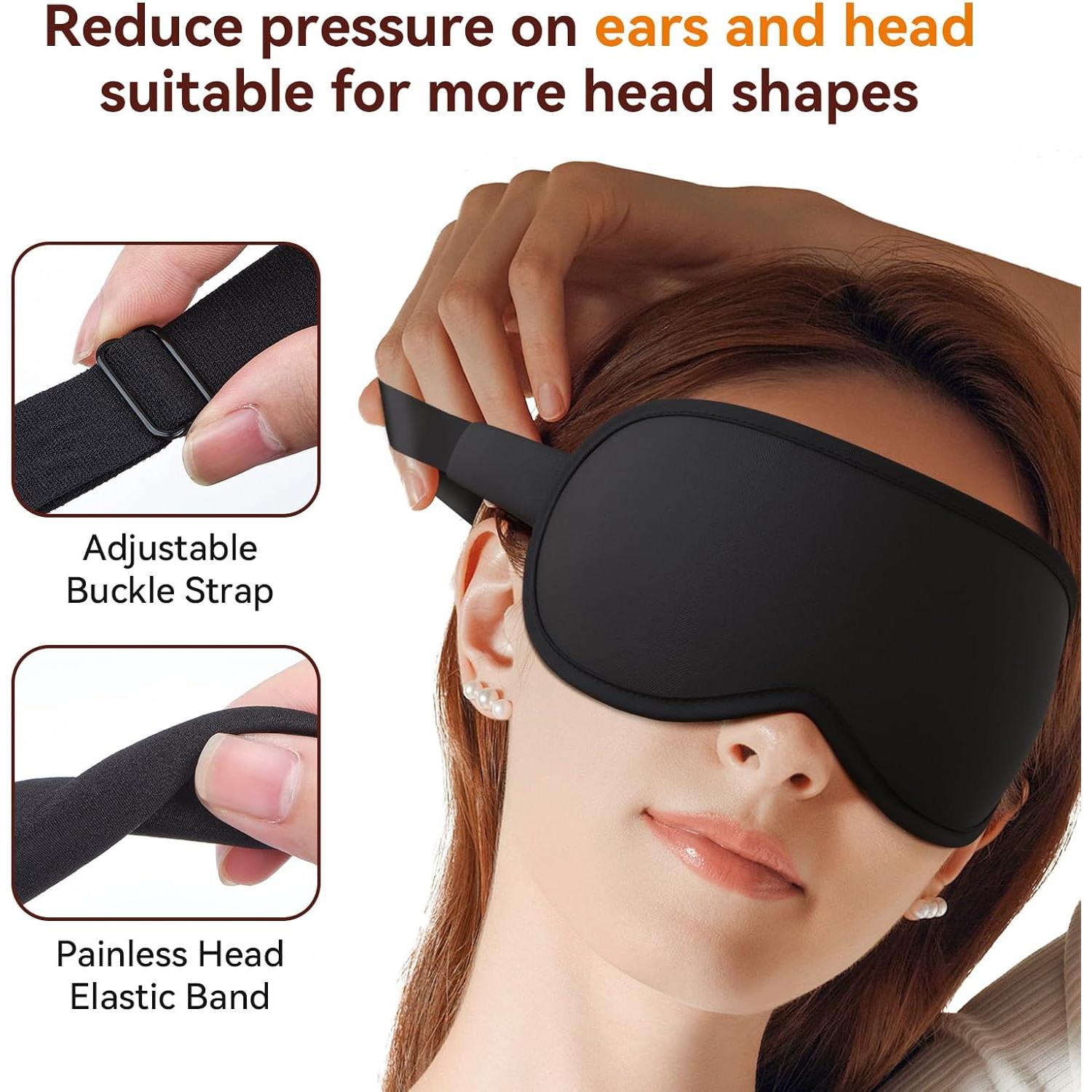 Máscara para dormir EVA BELLE 3D ajustable negra