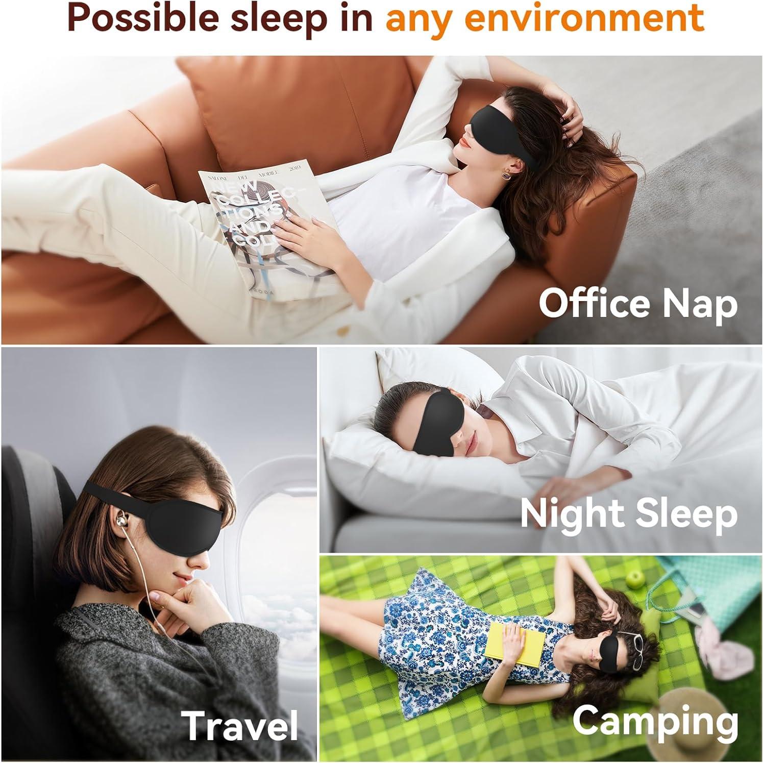 Máscara para dormir EVA BELLE 3D ajustable negra