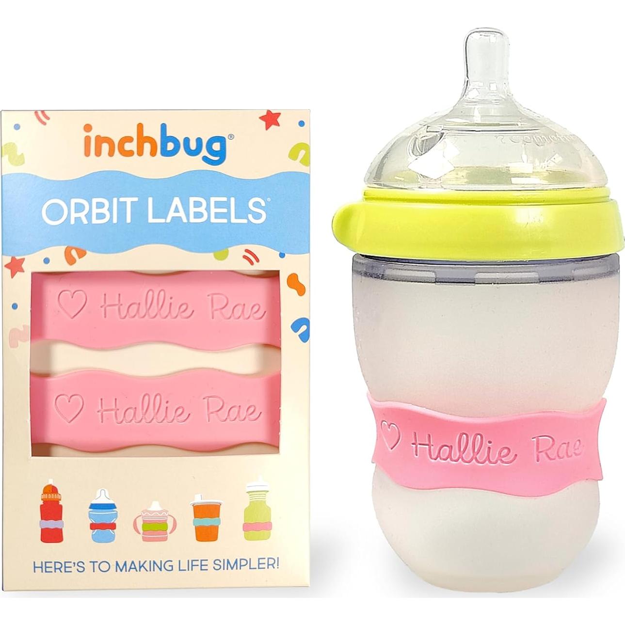 Etiquetas Reutilizables Orbit InchBug para Biberones y Botellas - Set de 4 Rosa