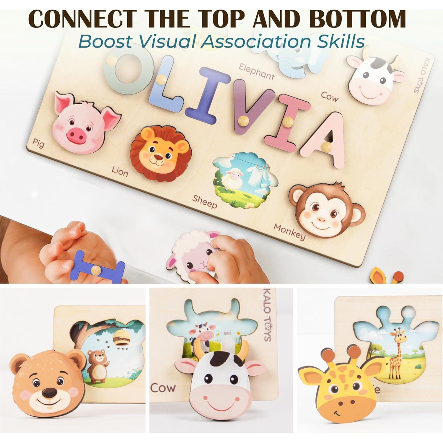 Rompecabezas Personalizado de Madera para Niños 1-3 Años