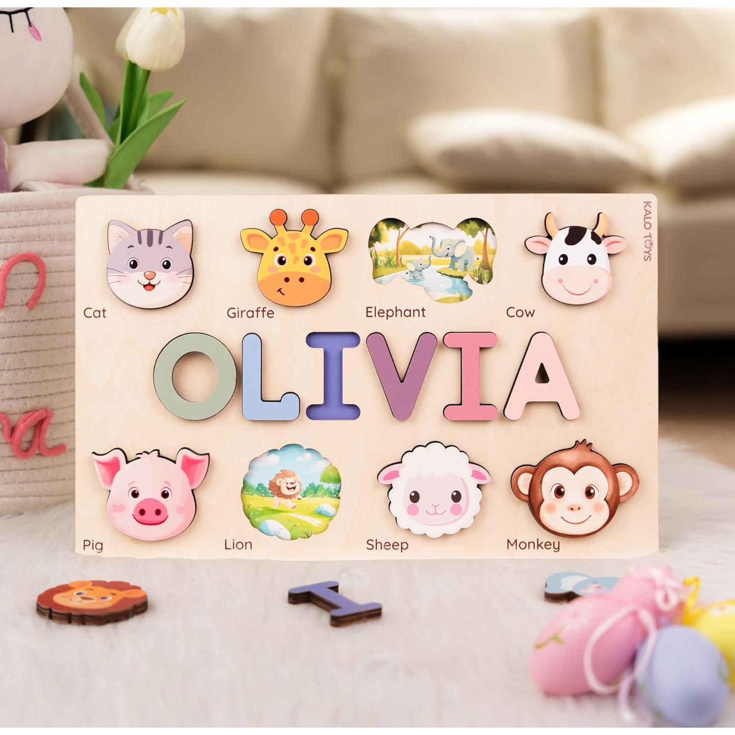 Rompecabezas Personalizado de Madera para Niños 1-3 Años