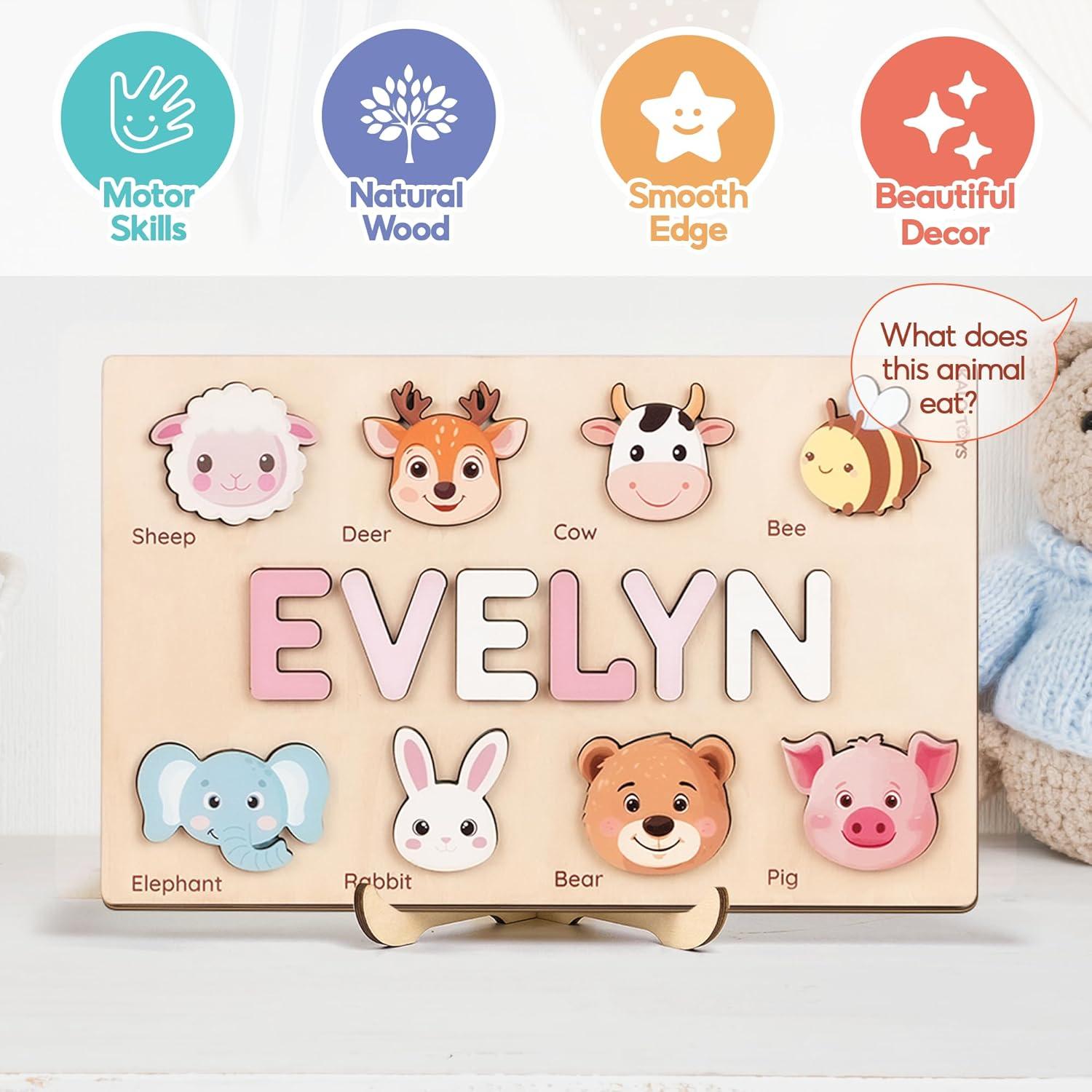 Rompecabezas Personalizado de Madera para Niños 1-3 Años