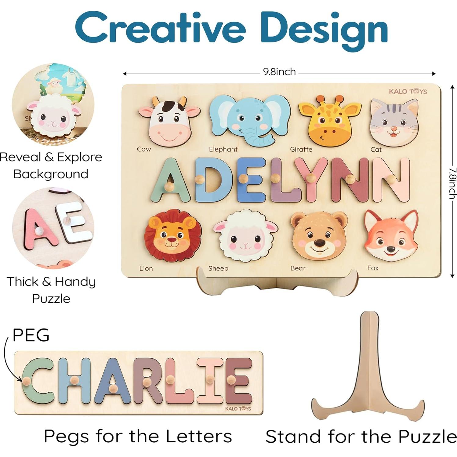 Rompecabezas Personalizado de Madera para Niños 1-3 Años