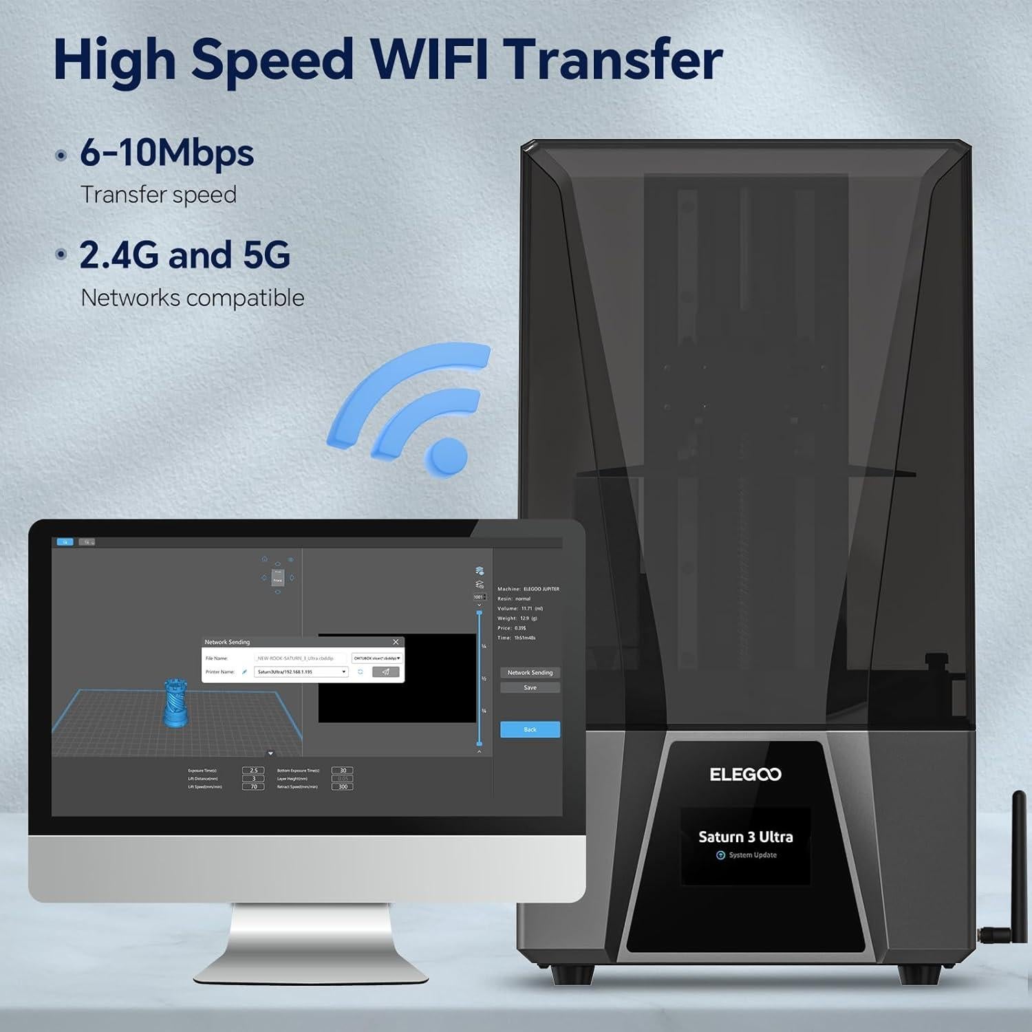 Impresora 3D ELEGOO Saturn 3 Ultra 12K 10" LCD WiFi 11.97kg