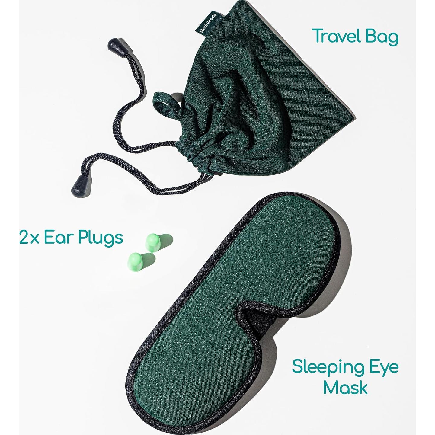 Máscara de Sueño Medi Grade 3D con Tapones y Bolsa de Viaje