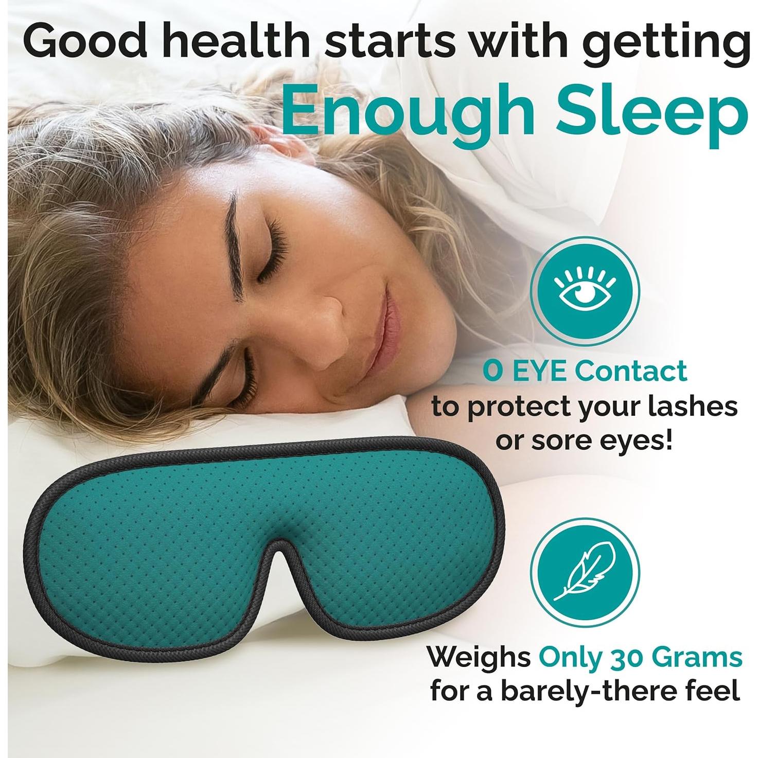 Máscara de Sueño Medi Grade 3D con Tapones y Bolsa de Viaje