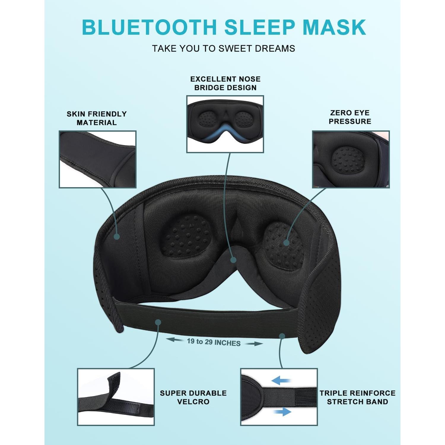 Auriculares para dormir LC-dolida 3D Bluetooth Negro