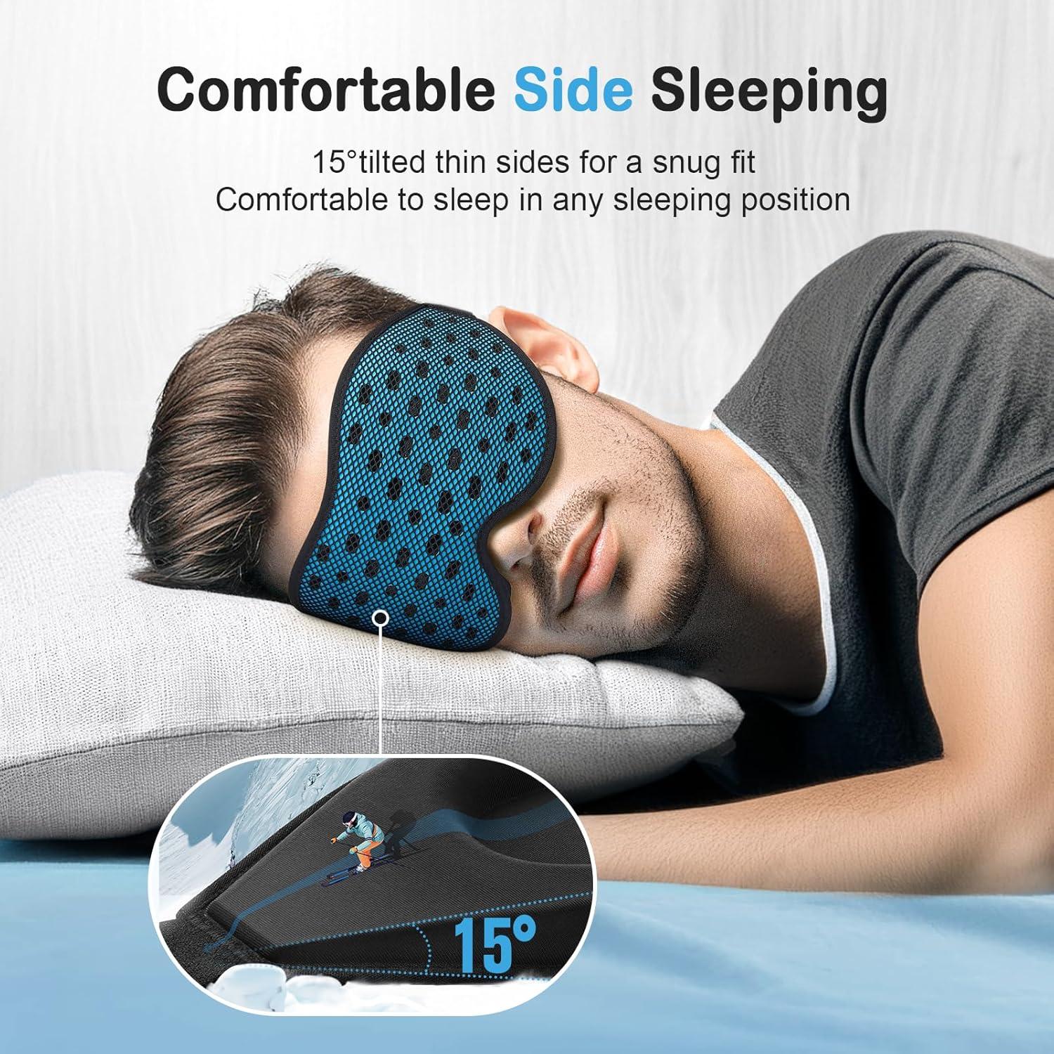 Mascarilla para dormir LitBear 3D ajustable bloqueadora luz - Azul