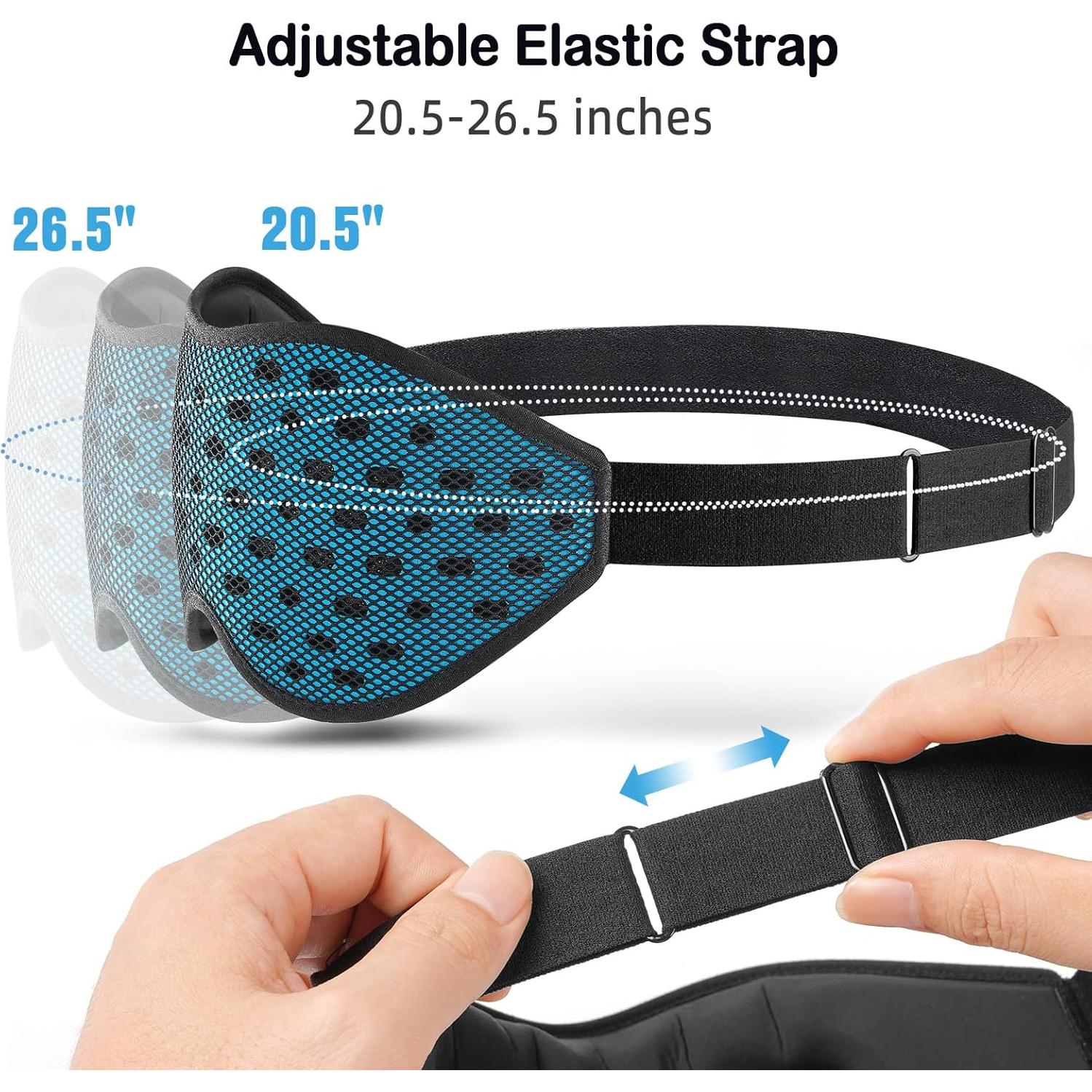 Mascarilla para dormir LitBear 3D ajustable bloqueadora luz - Azul