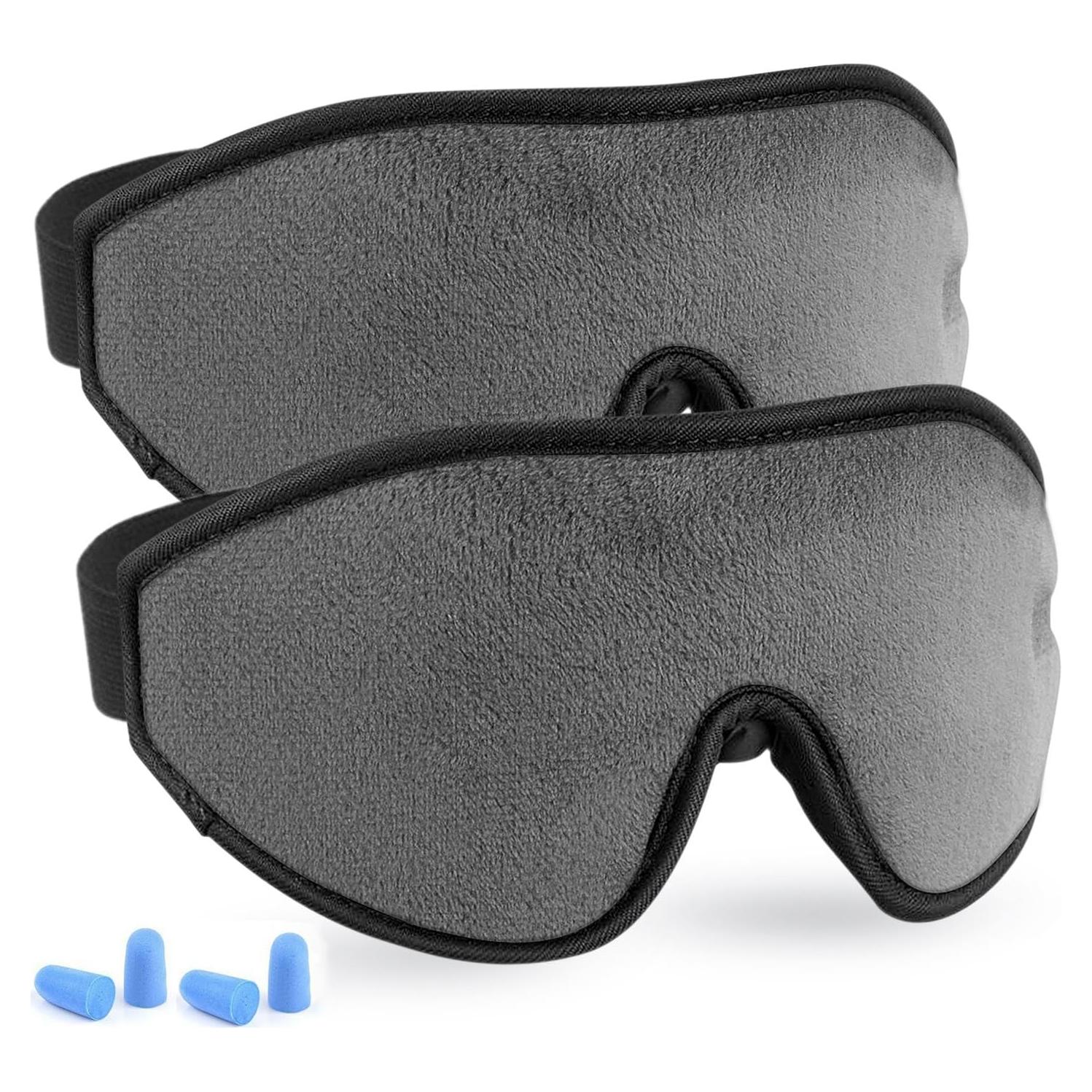 Máscara de Sueño LYOOLY 2 Piezas Ajustable 3D Gris