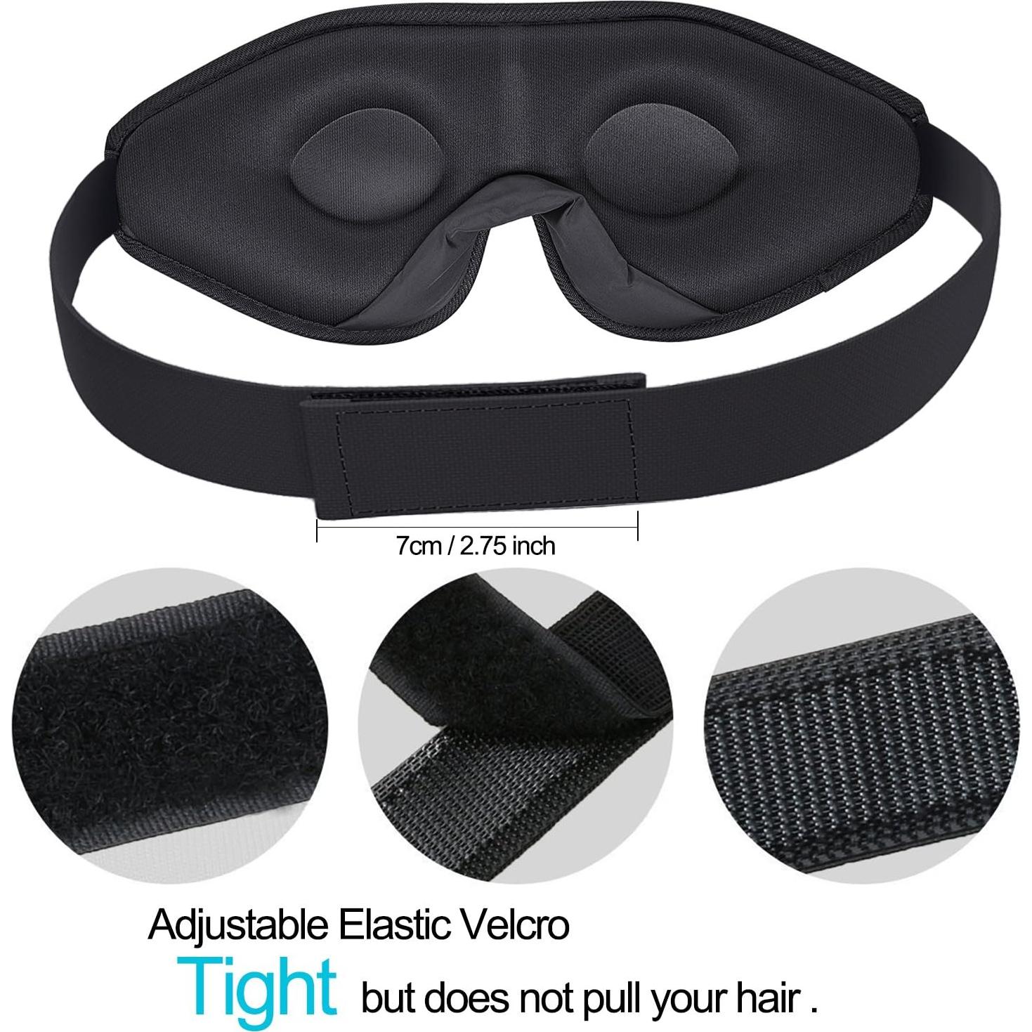 Máscara de Sueño LYOOLY 2 Piezas Ajustable 3D Gris