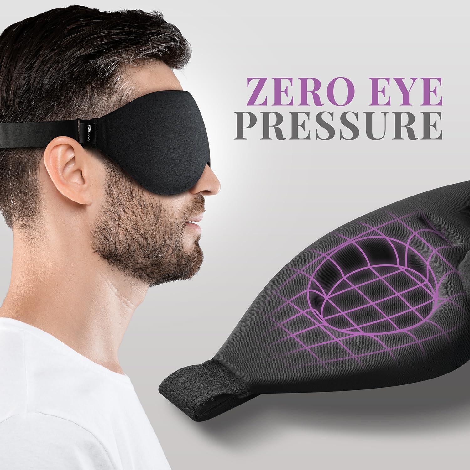 Máscara para dormir SmartRest S1 Negra - 100% opaca, 2 piezas