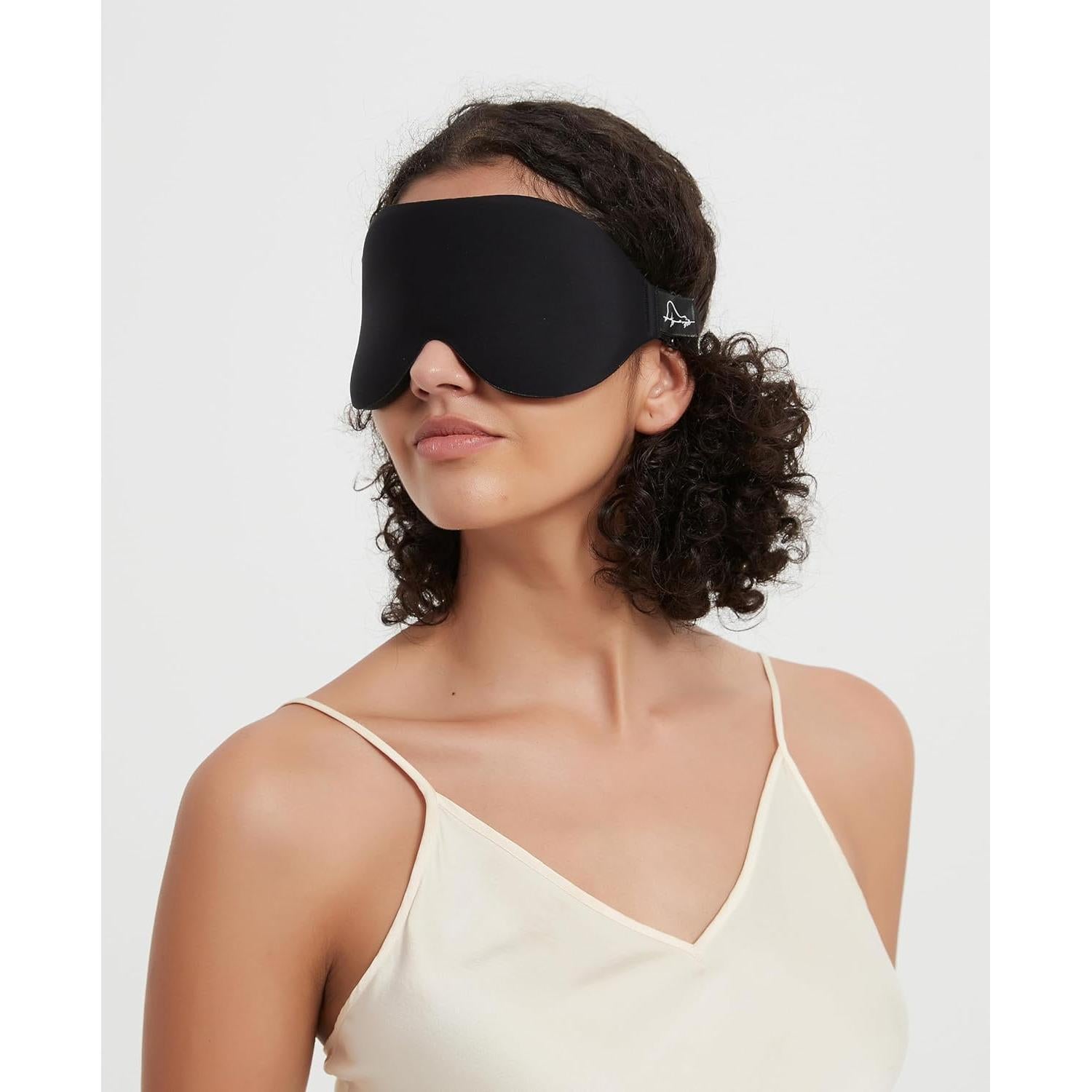 Mascarilla de Sueño ALASKA BEAR 3D Negra con Tapones