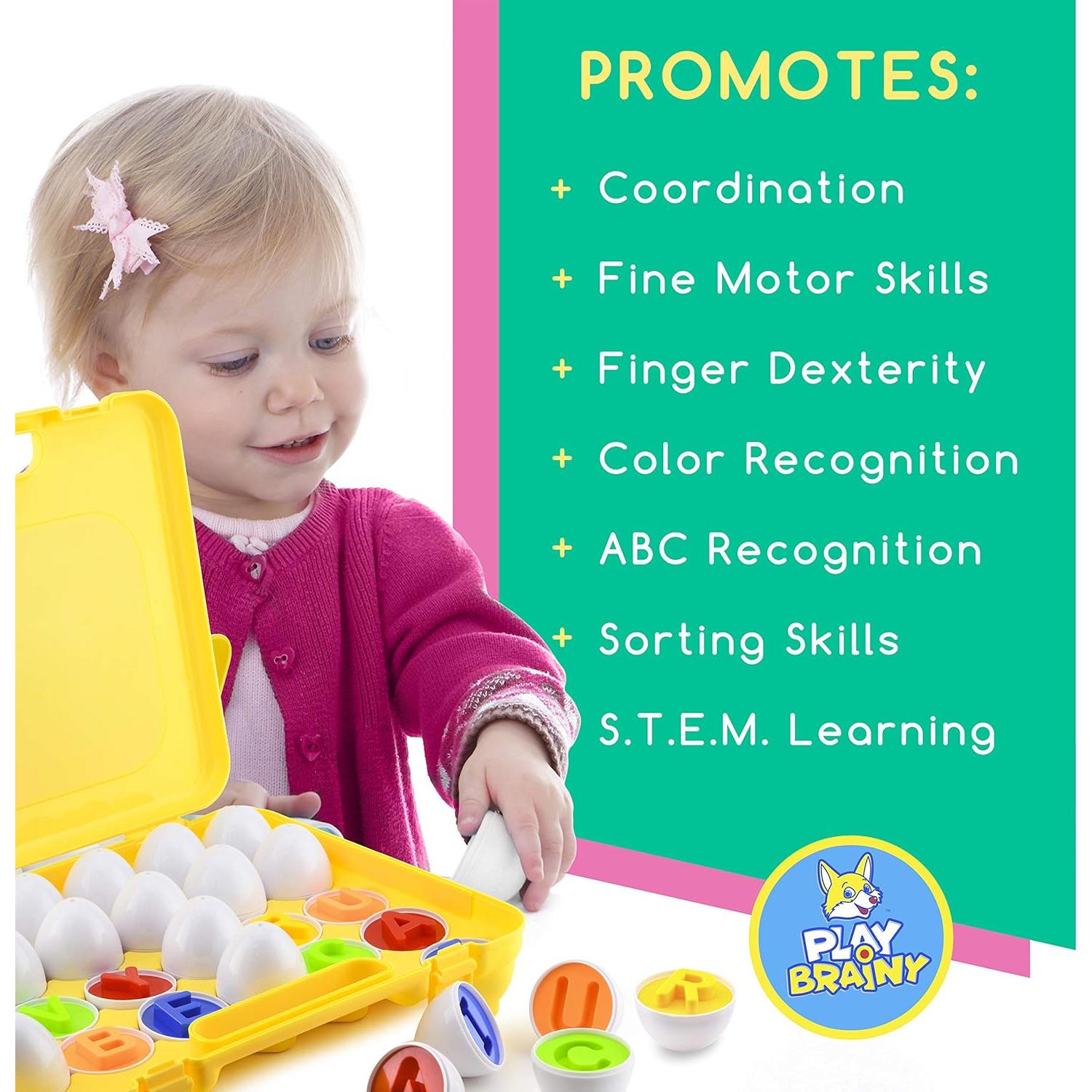 Juego Educativo de Emparejamiento de Huevos Play Brainy - 26 Letras ABC