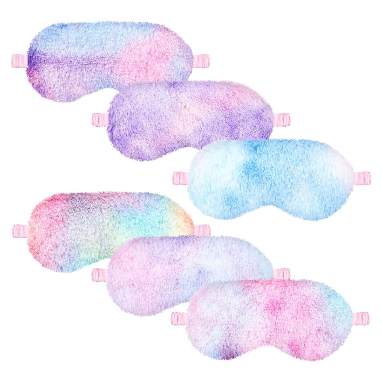 Cuffbow 6 Pcs Máscara de Sueño de Felpa Colorida 24x10 cm