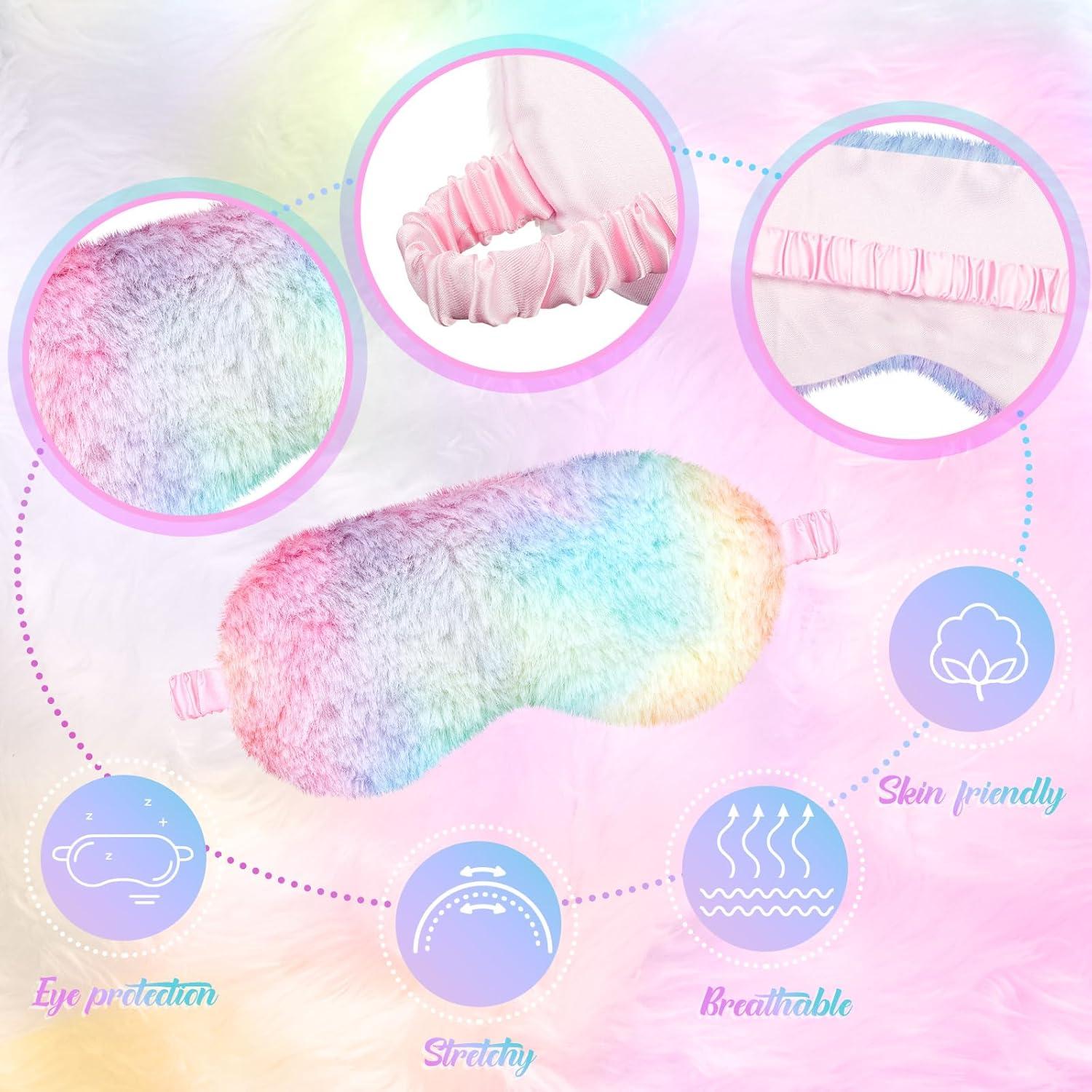 Cuffbow 6 Pcs Máscara de Sueño de Felpa Colorida 24x10 cm