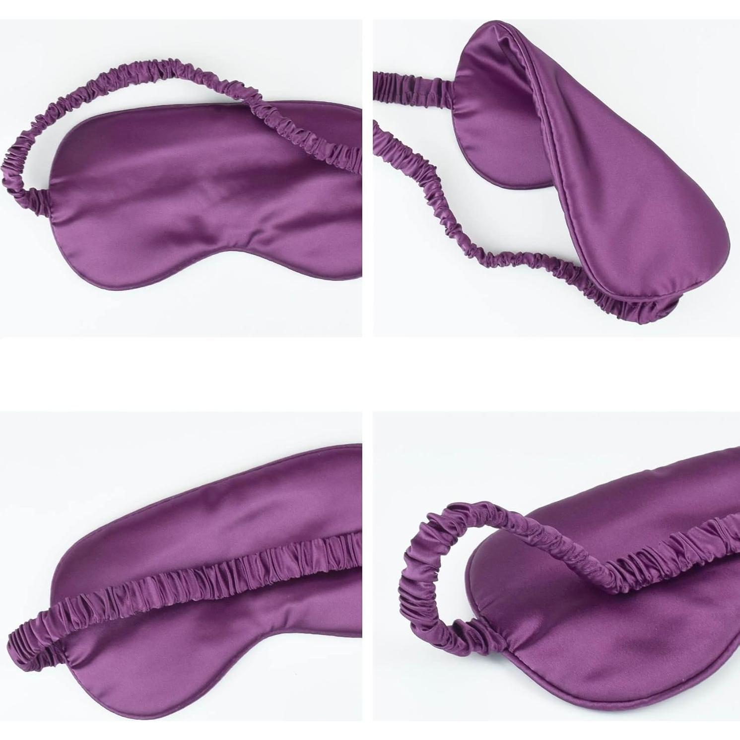 Máscara para Dormir CREHODEC Antifaz de Seda Negro