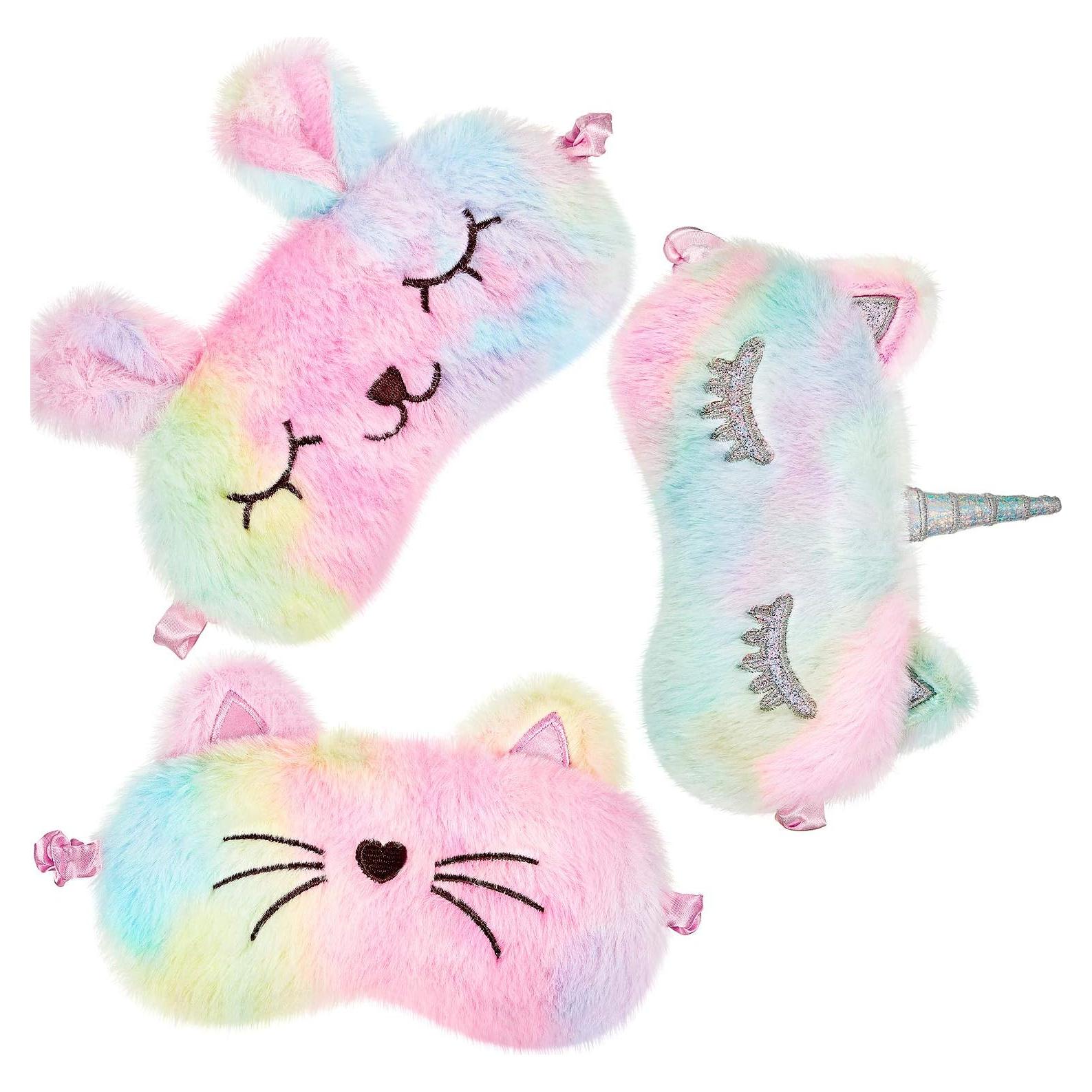 3 Piezas Máscara de Sueño Geyoga para Niños - Felpa Suave