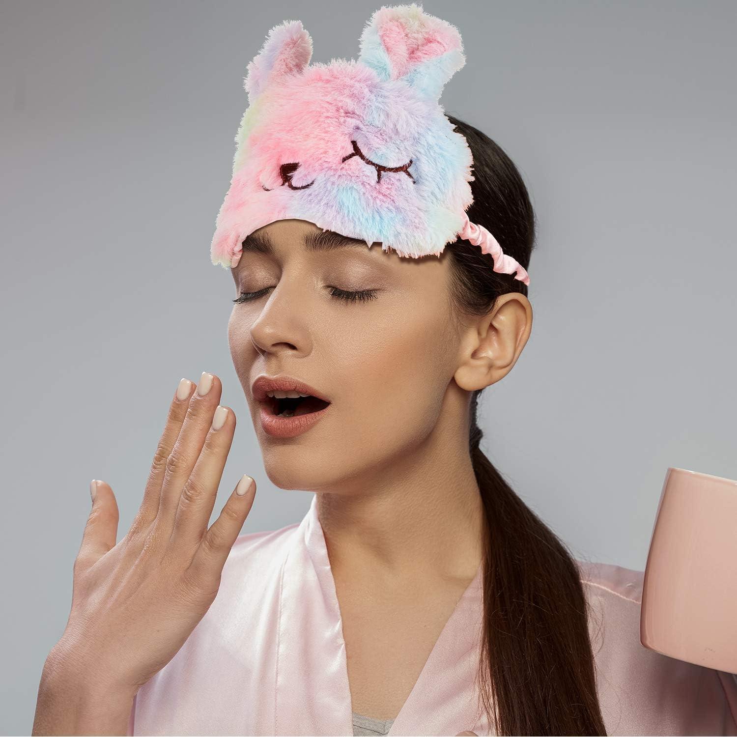 3 Piezas Máscara de Sueño Geyoga para Niños - Felpa Suave