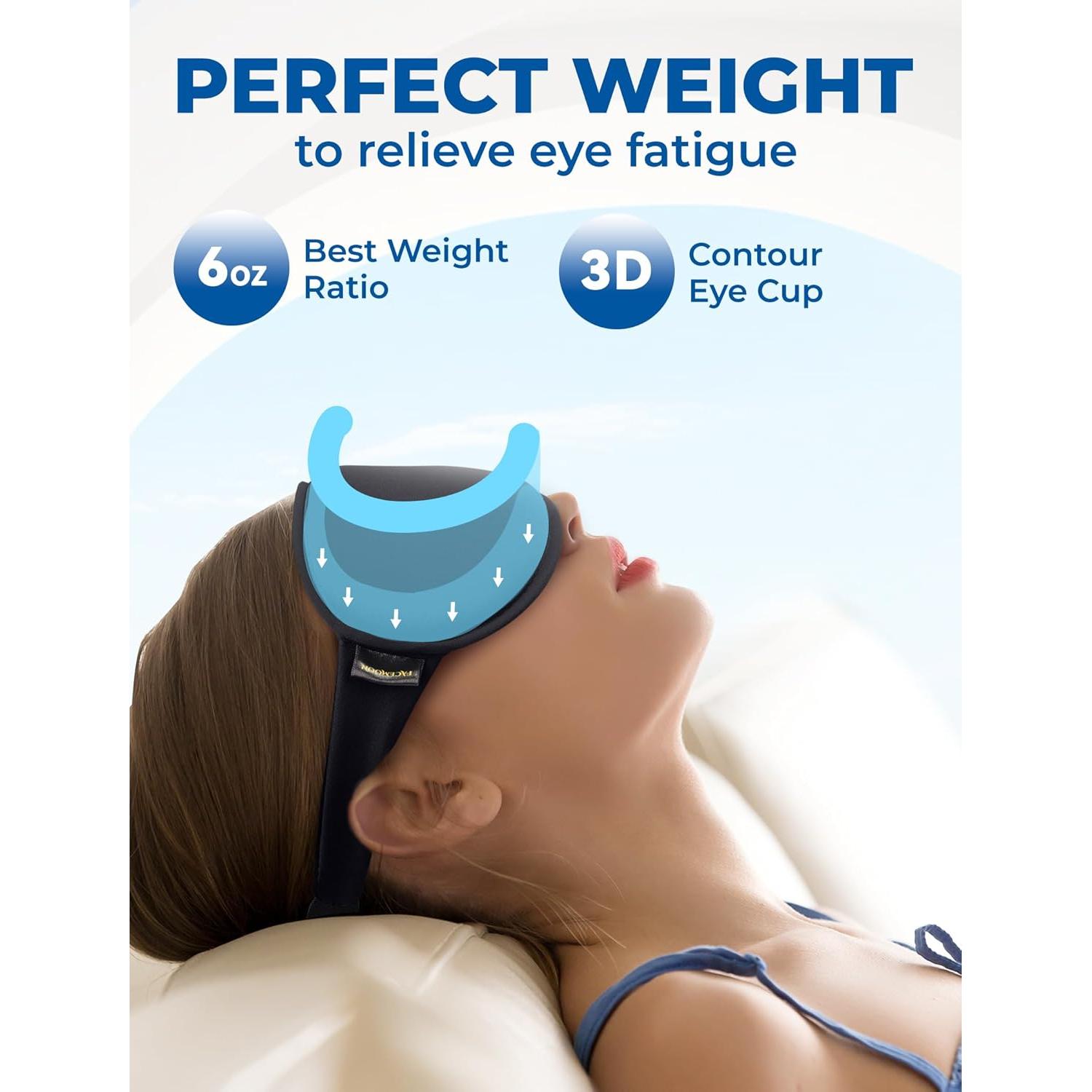 Máscara de Sueño 3D FACEMOON Gel Frío Ajustable Negro