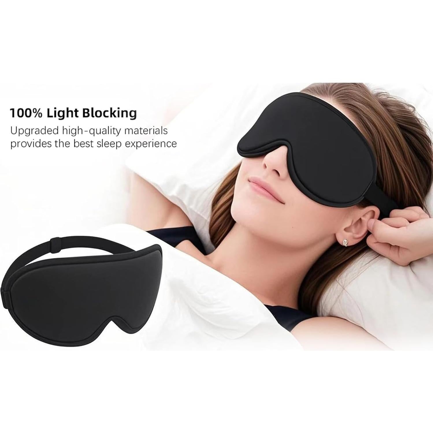 Máscara para dormir 3D ANPKEC, bloquea 99% luz, ajustable