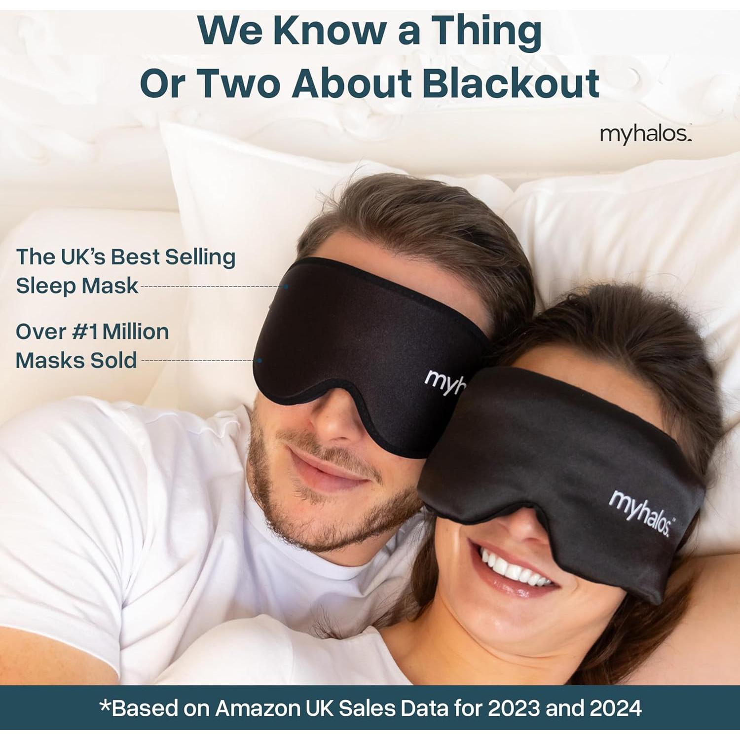 Máscara de Sueño de Seda MyHalos 3D para Dormir - Negra