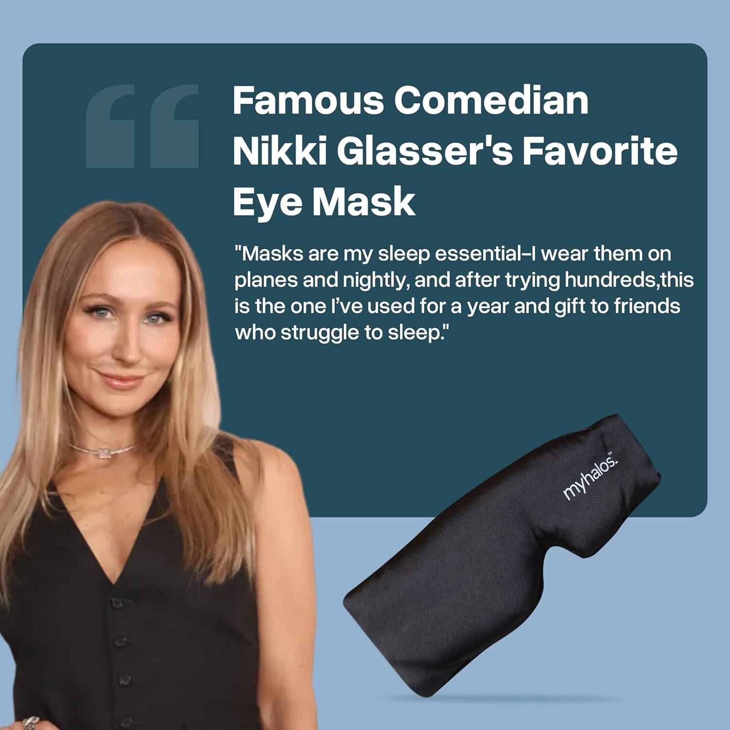 Máscara de Sueño de Seda MyHalos 3D para Dormir - Negra