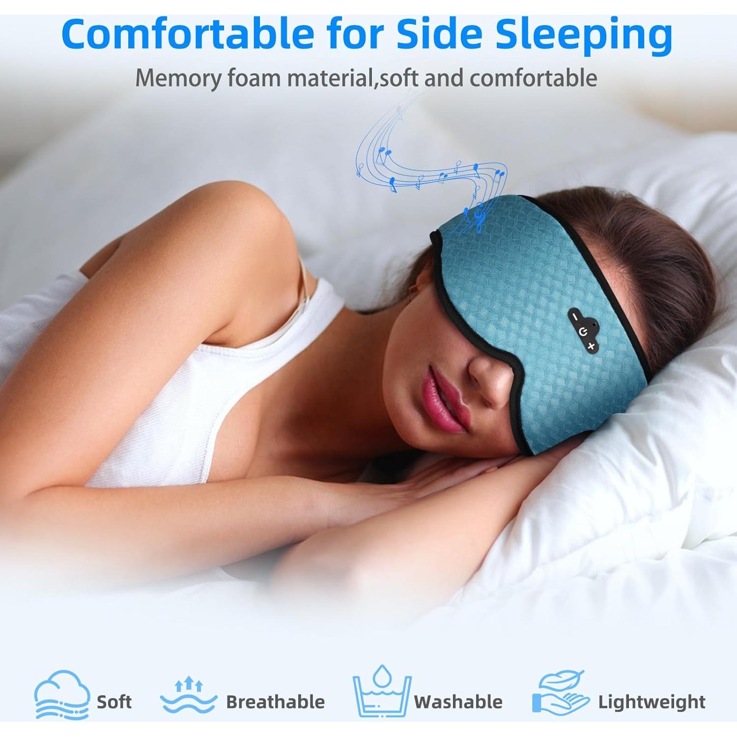 Máscara de Sueño 3D BULYPAZY con Auriculares Bluetooth - Azul