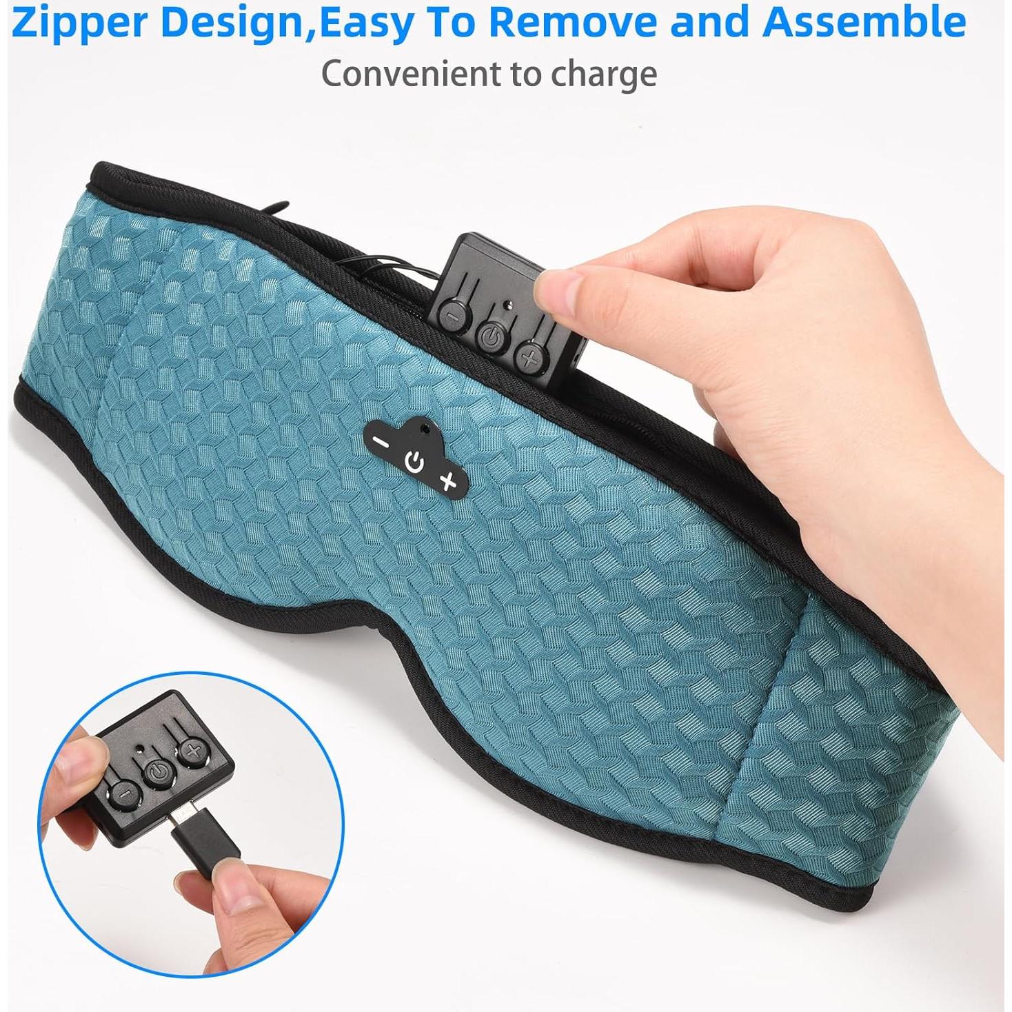 Máscara de Sueño 3D BULYPAZY con Auriculares Bluetooth - Azul