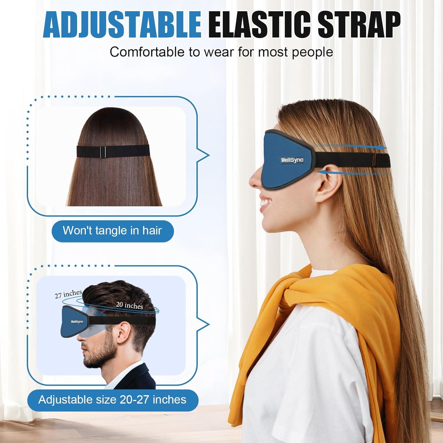 Máscara de Sueño 3D WellSync Ajustable + Tapones Oídos